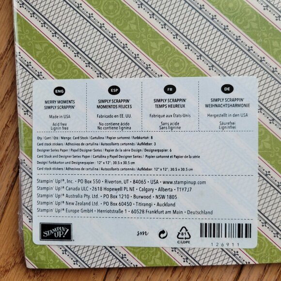 Stampin Up Merry Moments Simply Scrappin Kit Card Making Scrapbook DSP - Picture 3 of 8